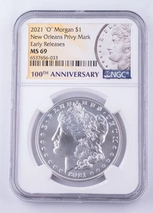 Certified 2021 "O" Morgan Silver Dollar NGC MS69 Silver $1 - Picture 1 of 2