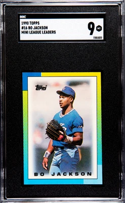 1990 Topps #16 Bo Jackson Mini League Leaders SGC 9 Foto 1 de 2