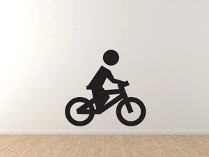 Sport-Ikone - Stickman Biker Radfahrer Radfahren - Vinyl-Wandtattoo - Bild 1 von 1