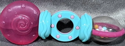 Bright Starts Pretty in Pink Barbell Teething Rattle Toy - Image 1 of 4