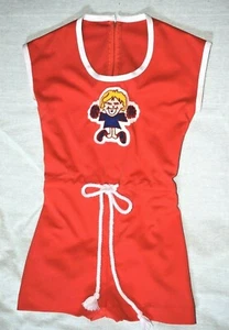 70er Jahre Cheerleading Strampler Cheerleader Chenille Patch Kordelzug Taille Polyester - Bild 1 von 7