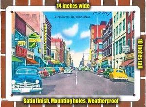 METAL SIGN - Massachusetts Postcard - High Street, Holyoke, Mass. - Picture 1 of 1