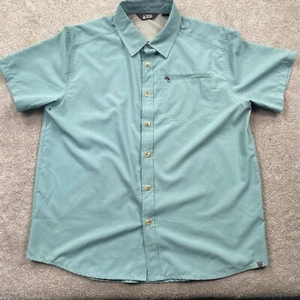 EMS Eastern Mountain Sports Men's Button Up Short Sleeve Size Medium Blue - Picture 1 of 9
