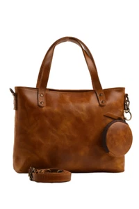 14" Cuero Búfalo Mujeres Bolsos de Mano Bolso Cartera Cartera Bandolera Bolso Mensajero - Imagen 1 de 14