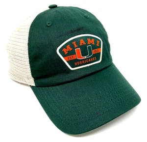 UM UNIVERSITY OF MIAMI HURRICANES LOGO CURVED BILL MESH TRUCKER SNAPBACK HAT CAP - Picture 1 of 4