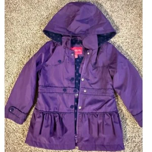 Purple London Fog Hooded Coat Girls Sz 6 - Picture 1 of 6