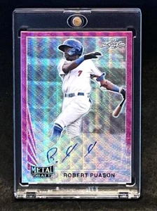 2021 Leaf Metal Draft 6/10 Robert Puason Pink Wave Refractor Rookie Autograph - Picture 1 of 2