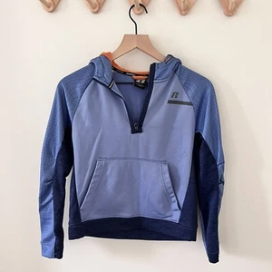 Russel Boys Blue Orange Half Zip Hoodie Sweatshirt - Large 10/12 - Picture 1 of 4