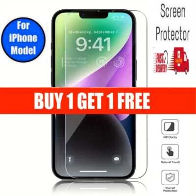 Gorilla Tempered Glass Screen Protector for iPhone 16 15 14 12 13 Pro Max XR Max - Image 1 of 4