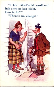 Cartolina fumetto scozzese MacTavish gonfiata mezza A-Croon Bamforth & Co. non pubblicata - Foto 1 di 2