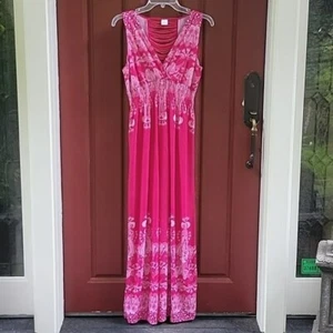 Unbranded Silk Blend Maxi Pink Sleeveless Dress M - Picture 1 of 10