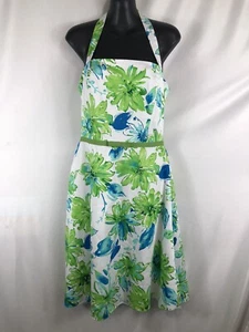 Vintage Jessica Howard green and blue floral print fit and flare dress size 8 - Picture 1 of 6