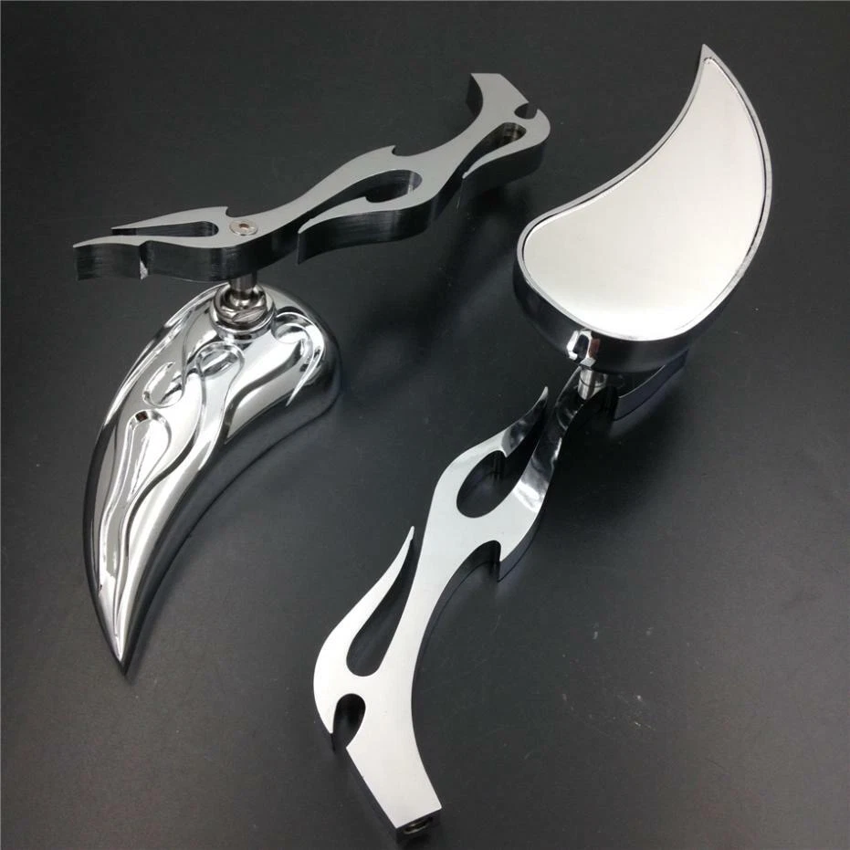 Espejos retrovisores cromados para motocicleta Harley Davidson Sportster 1200 883 Electra Glide A Foto 1 de 4