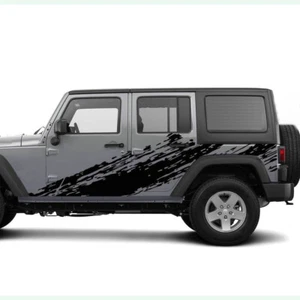 Graphic Mud Splash Car Sticker For Jeep Wrangler Rubicon 4 Door Side Vinyl Decal - Foto 1 di 3
