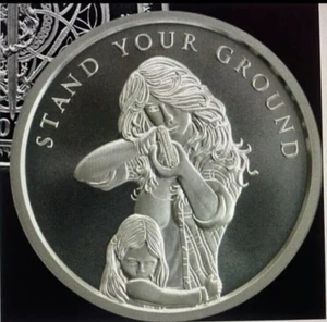 2 Oz .999 Silver Stand Your Ground With COA BU Silver Shield NRA Army Navy - Picture 1 of 8