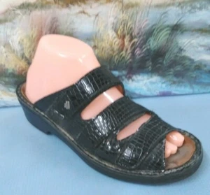 Finn Comfort Slide Comfort Sandal Black Leather Adjustable Womens 5.5   6445107 - Picture 1 of 10