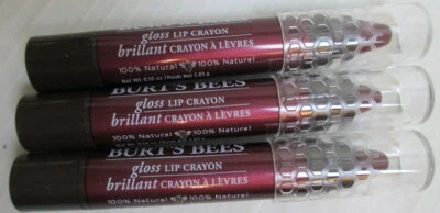 lote de 3 lápiz labial Burt's Bees brillo natural Bordeaux Vines 432 Foto 1 de 3