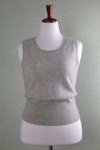 H HALSTON Soft Knit 100% 2 Ply Cashmere Sweater Tank Vest Top Size Large - Picture 1 of 6