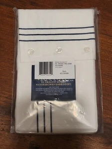 Ralph Lauren Organic King Sham Sateen Handkerchief Embroidery Polo Navy $215 NEW - Picture 1 of 12