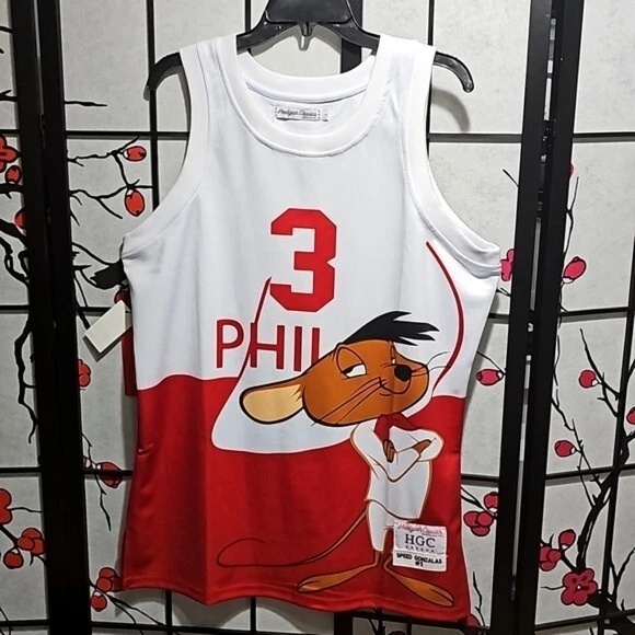 Speedy Gonzales #3 Philadelphia basketball jersey Large w/tags Headgear