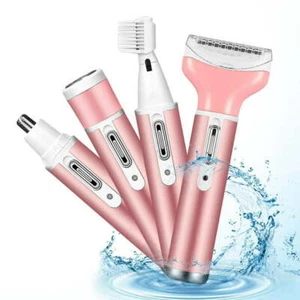 Women Electric Grooming Kit 4-in-1 Body Hair Shaver Nose Hair Bikini Trimmer Kit - Picture 1 of 9