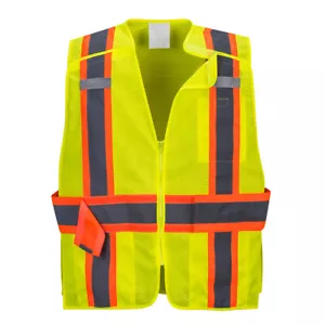Portwest US385 Expandable Hi-Vis Contrast Reflective Mesh Break-Away Vest ANSI - Picture 1 of 2