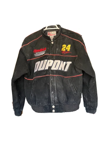 Dupont Motorsports Hendrick Chase Authentics Black Suede Leather Jacket 24 Sz L Cover