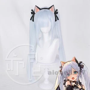 Azur Lane HMS Janus anime pelo largo con dos trenzas cos pelucas completas sintéticas - Imagen 1 de 2