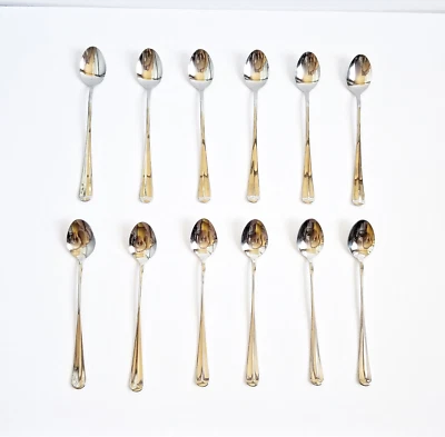 OXFORD HALL Set of 12 Iced Tea Spoons Sagamore Stainless Glossy 5069411 Silver - Image 1 of 4