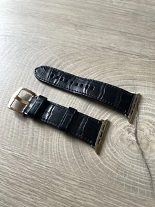 Pasek Apple Watch bransoletka aligator skóra czarna - Zdjęcie 1 z 3