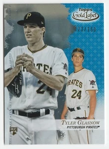 2017 Topps Gold Label BLUE Parallel #123/150 Rookie Card RC Tyler Glasnow - Picture 1 of 2