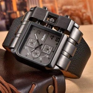 Oulm 3364 Casual Wristwatch Square Oversize Dial Wide Strap Men's Quartz Watch - Picture 1 of 16