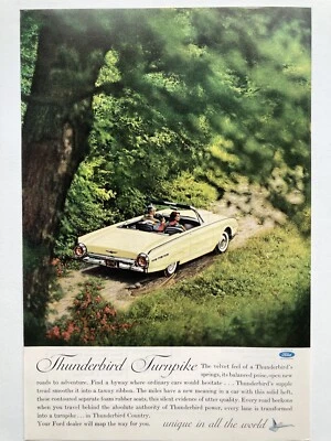 Ford Thunderbird 1962 autopista de peaje Roadster anuncio impreso Foto 1 de 2