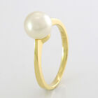 Ring With Freshwater Pearl Ø 7,5 MM IN 18K Yellow Gold - Size 55 (Changeable)