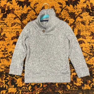 EUC Boys Sonoma Marled Gray Shawl Collar Button Sweater NICE Size 5 Super Soft - Picture 1 of 3