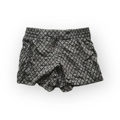 ANTIGUO PANTALÓN CORTO AZUL MARINO MUJER XS NEGRO SUAVE RAYÓN FLORAL CORDÓN SALÓN DORMIR INFORMAL Foto 1 de 4