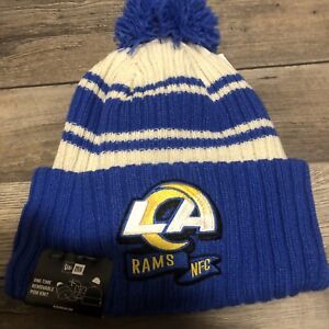 New Era Los Angeles Rams NFL 2022 Pom Knit Beanie Winter hat blue