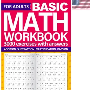 Basic Math Workbook For Adults Addition,Subtraction,Multiplication And Division - Bild 1 von 3