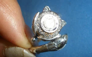 ANTIQUE GENUINE 1 CT ROSE CUT 14K & SILVER DIAMOND RING ADJUSTABLE, WILL FIT ALL - Picture 1 of 13