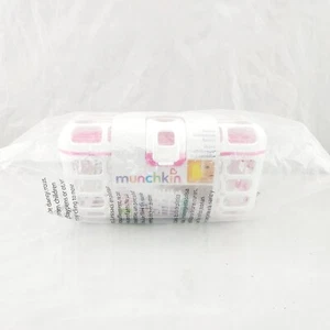 MUNCHKIN Deluxe White Pink Deluxe Dishwasher Basket Pacifiers Nipples Utensils - Picture 1 of 5
