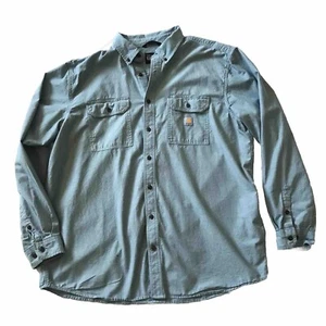 Carhartt Chambray Langarm Herren 2XL Tall Loose Fit Hemd mit Knöpfen 104368 CBL - Bild 1 von 11