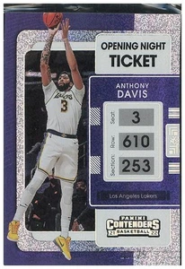 2021 Panini Panini Contenders Anthony Davis /25 Game Ticket Purple #72 - Picture 1 of 2