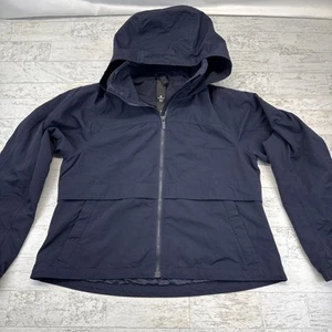 Lululemon Womens Full Zip Jacket Slick Size 6 Drawstring Dark Blue Hooded - Picture 1 of 16