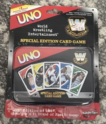WWF WWE 2006 UNO LEGENDS JUEGO DE CARTAS EN PAQUETE ORIGINAL EN LATA NUEVO GRATIS SHI Foto 1 de 2