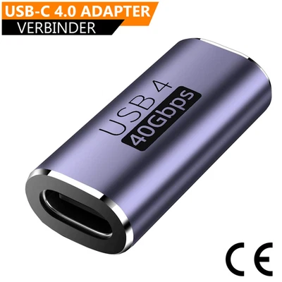 USB C Adapter Buchse zu Kupplung 40Gbps Verbinder 240W Datenübertragung 8K@60Hz - Bild 1 von 4