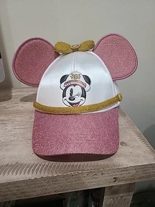 Disney Cruise Line DCL Pink Gold Sparkle Ears Cap Hat Captain Minnie Mouse NEW - Picture 1 of 13