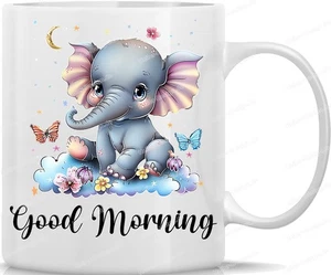 Tasse Kaffeebecher mit Süßem Elefanten Good Morning Motiv - 16 - Bild 1 von 1
