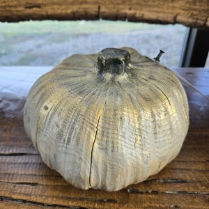 Dahl's Chainsaw Art Pumpkin Carving Solid Wood Hand Painted Fall South Dakota  - Picture 1 of 6