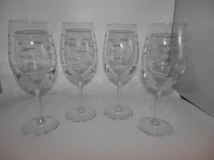 Set Of 3 Crate & Barrel Rolf Glass SCHOOL OF FISH Universal Wine Glasses 9” - Picture 1 of 9