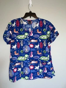 Zoe + Chloe Scrub Dog and Cat Top Size L - Picture 1 of 3